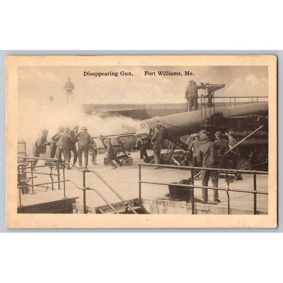 Postcard  Unposted  Maine Disappearing Gun Fort Williams Me #835 - Picture 1 of 2